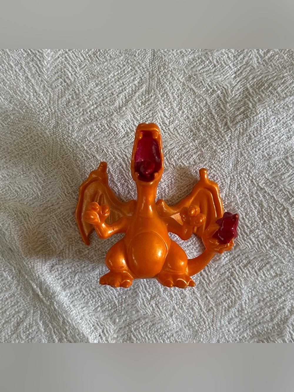 Vintage Pokémon Tomy Orange Metallic Charizard 2" Figure 1999 Pearlescent